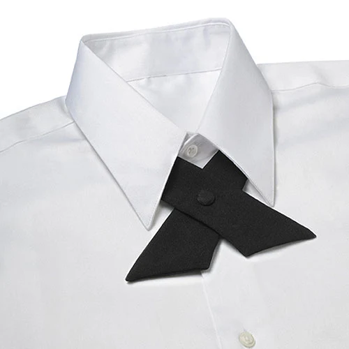 Black Poplin Crossover Tie 1
