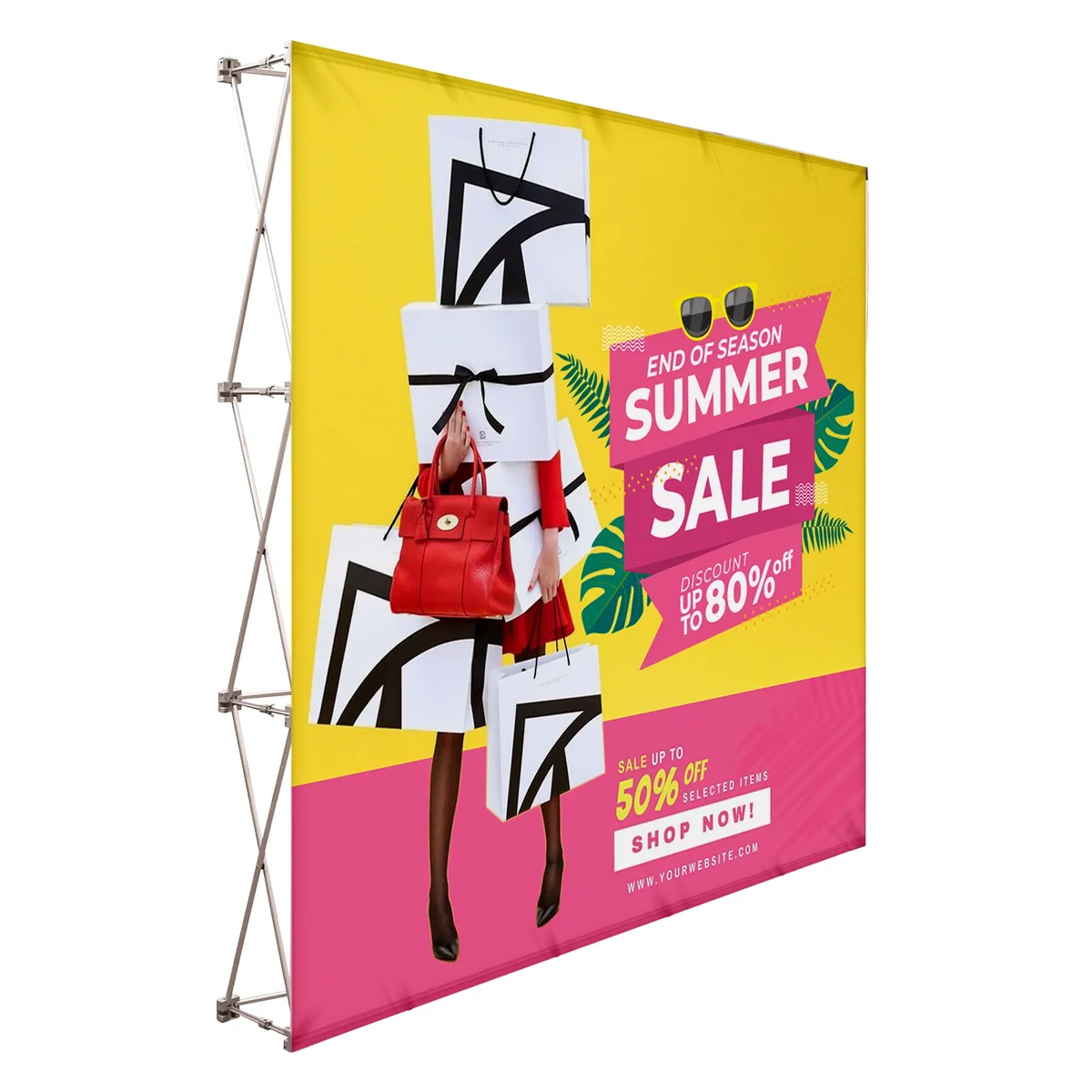 10'x10' Straight Pop Up Fabric Foldable Display Wall 1