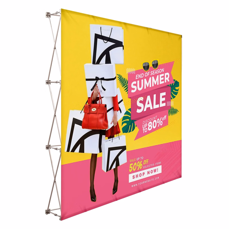 10'x10' Straight Pop Up Fabric Foldable Display Wall
