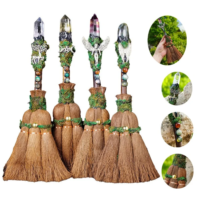 Natural Healing Crystal Home Decoration Crystal Point Magic Broom Handmade Crystal Crafts 1