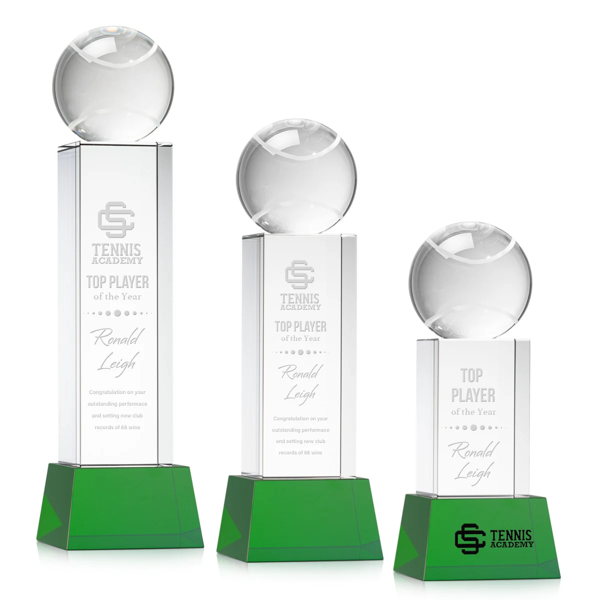 Tennis Ball Award on Belcroft Base - Green 1