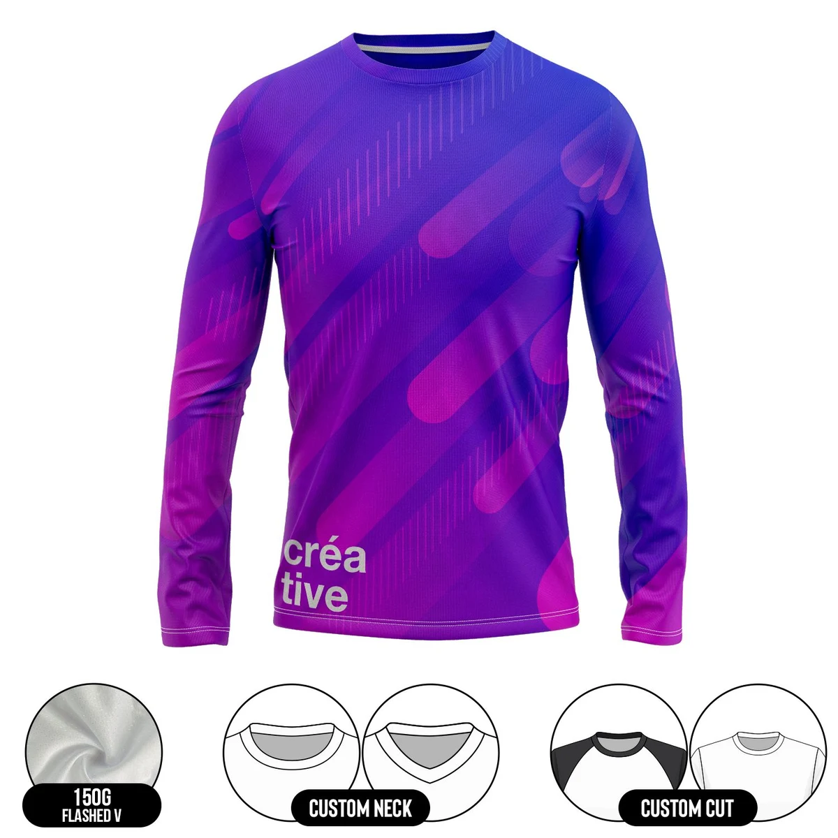 Women's Full Sublimation Long Sleeve T-Shirt - 150G Performance Flashed V 1