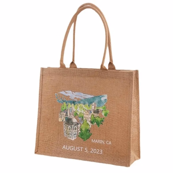 Full color Jute Bags -15.75x14x7.5
