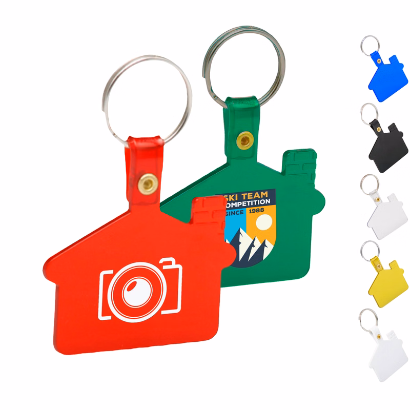 Flexible House Shaped Soft Tag Keychains