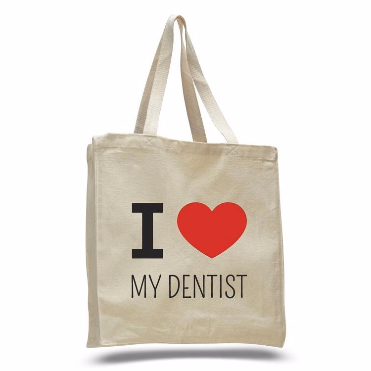 12 Oz. Canvas Book Tote Bag w/ Full Gusset - 14"x15"x4"