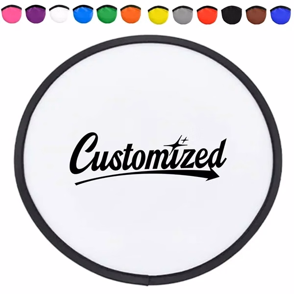 Custom Foldable Flying Disc Hand Fan with Pouch — Outdoor Event Giveaway