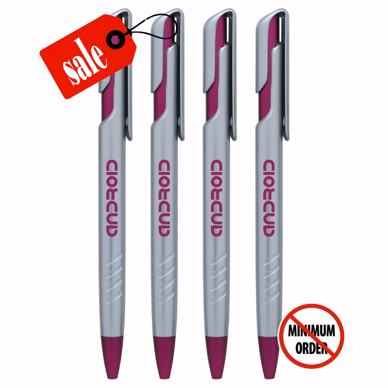 Closeout Silver - Successive - Click Grip Promo Pen