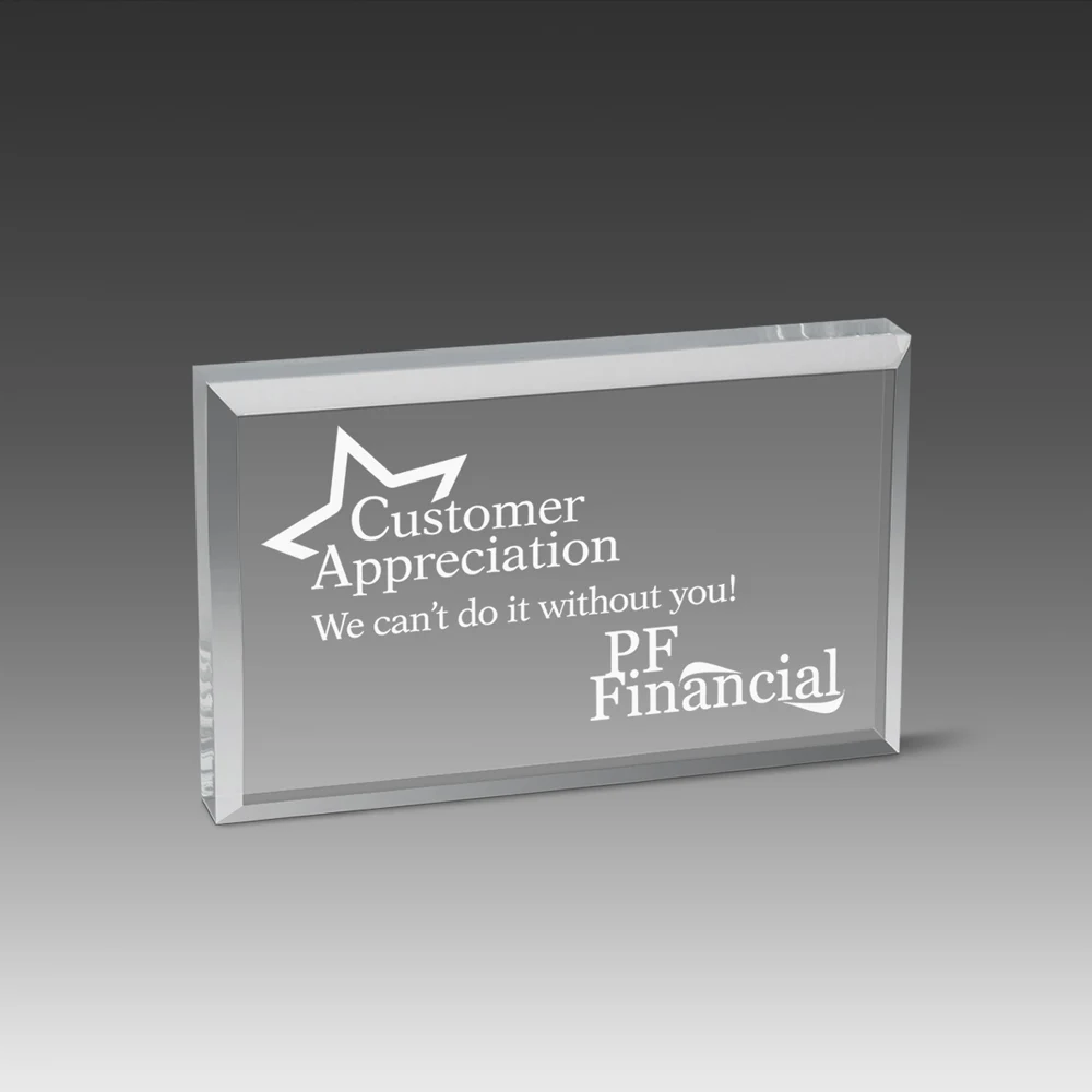Straight Bevel Paperweight (4"x3") 1