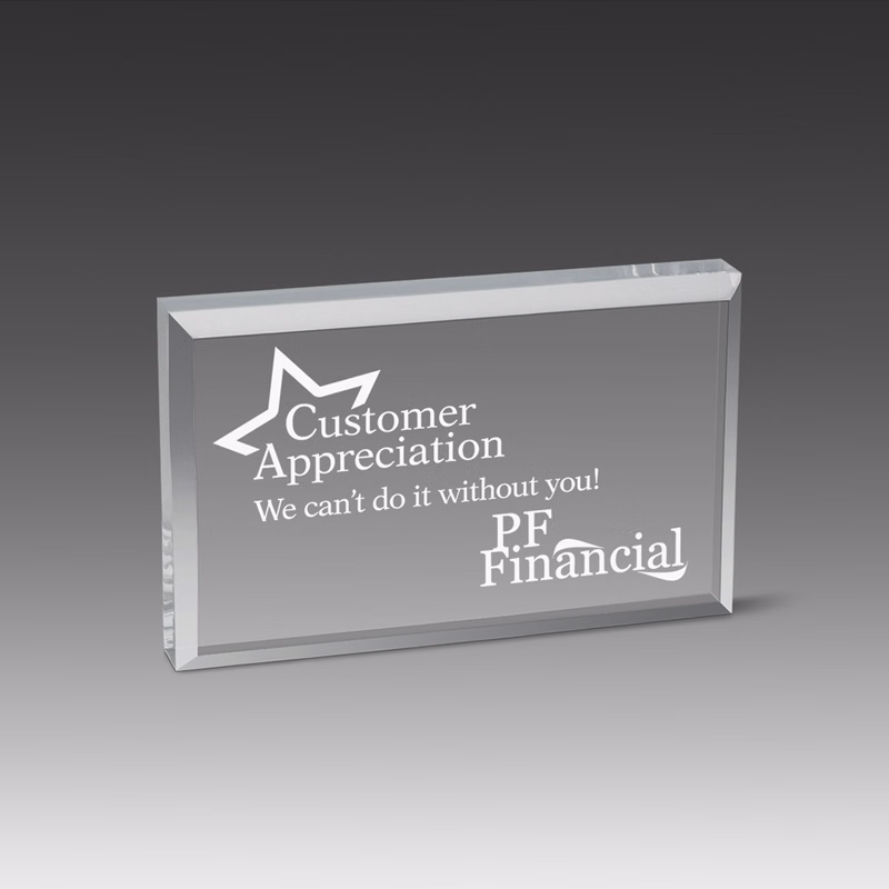 Straight Bevel Paperweight (4"x3")