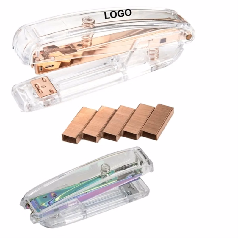 Rose Gold Transparent Desktop Stapler