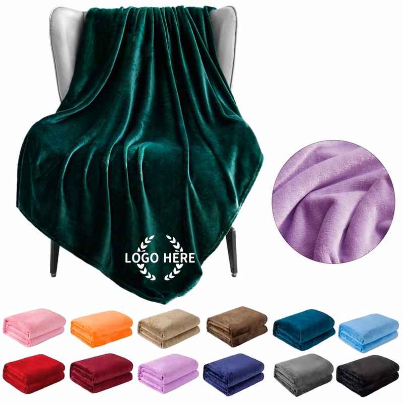 Cozy Plush Solid Flannel Throw Blanket