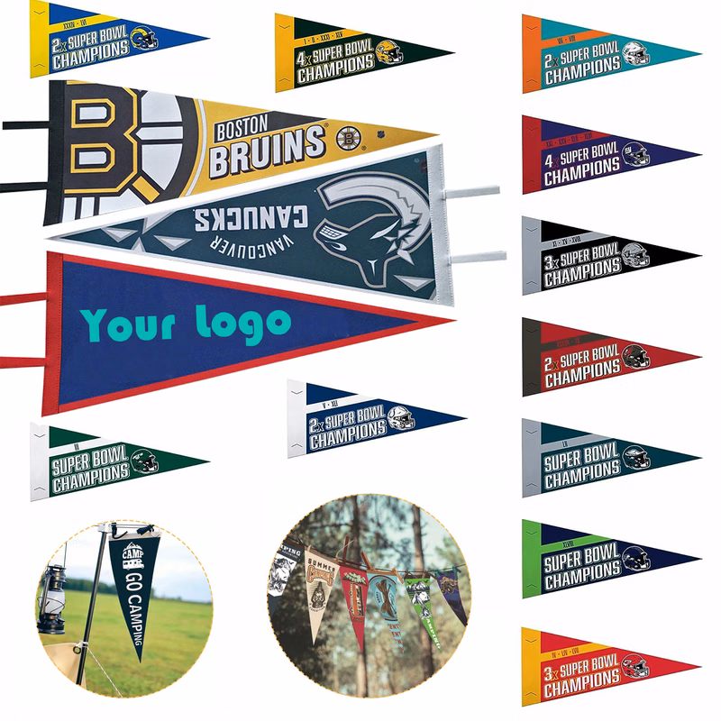 Felt Fabric Triangle Flag Custom Logo