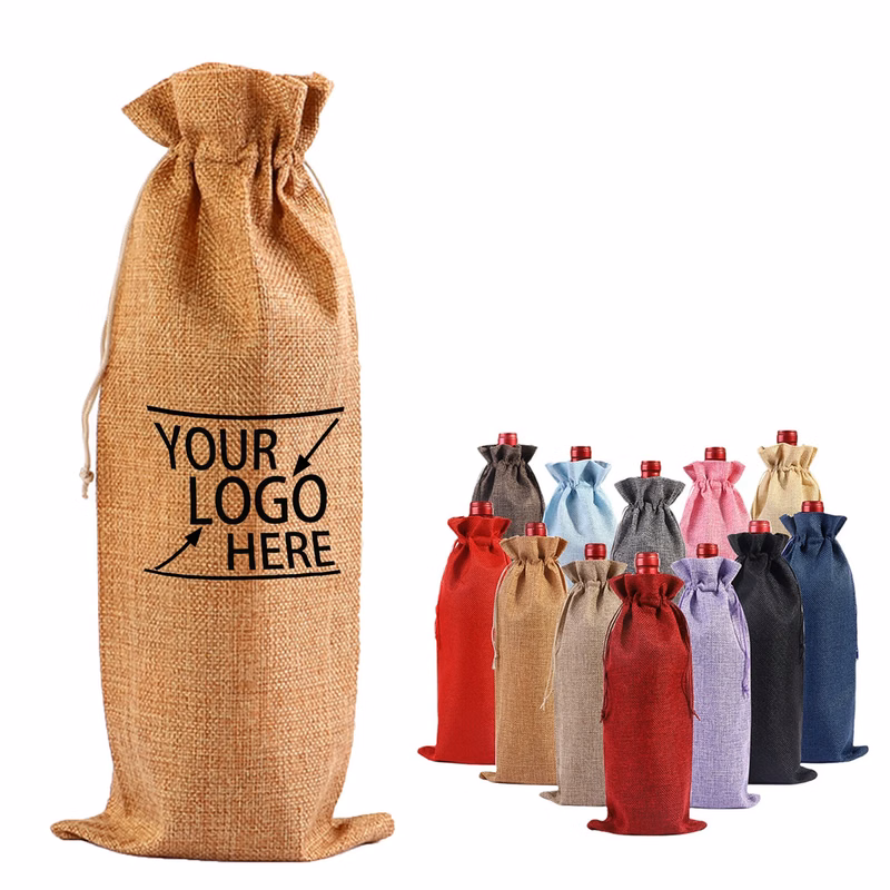 Linen-Inspired Wine Bag