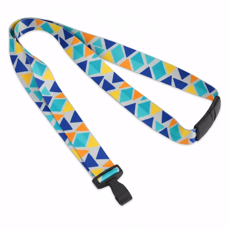 3/4" Sublimated Lanyard With Nylon J Hook & Curved Breakaway