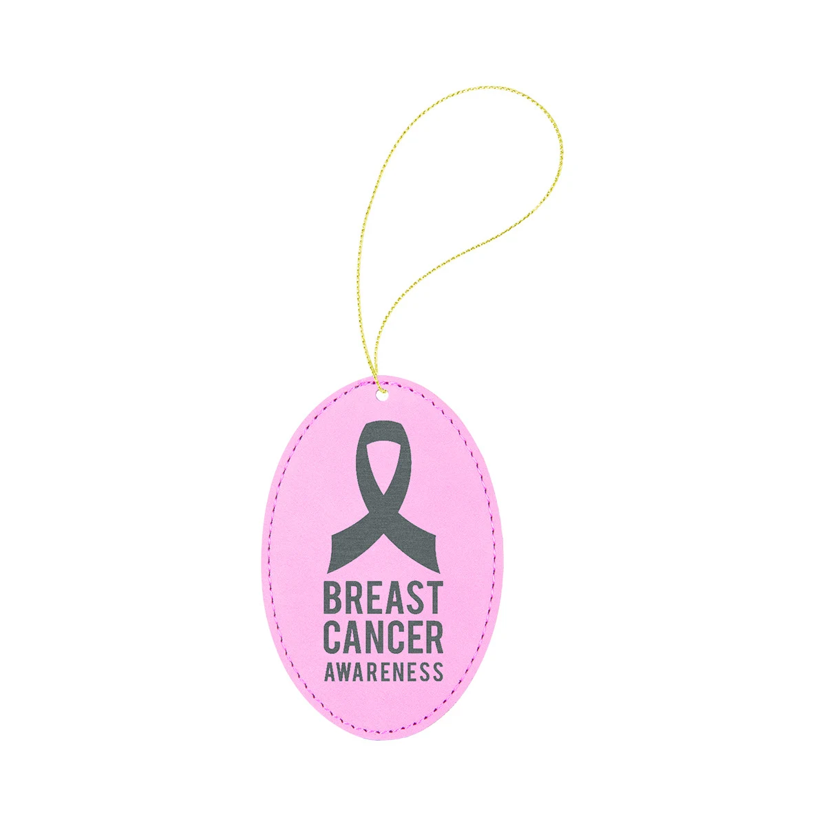 Pink Leatherette Oval Ornament 1