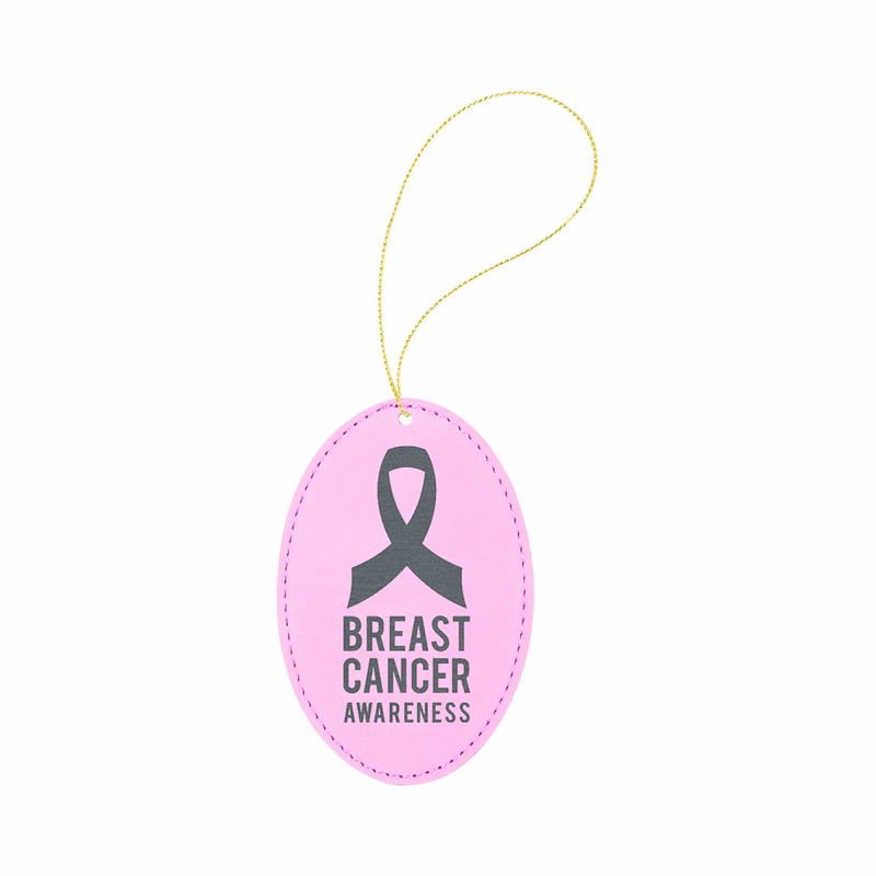 Pink Leatherette Oval Ornament