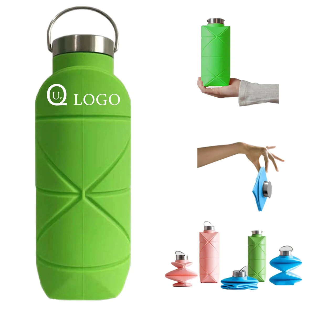 Outdoors Diamond-Shaped Collapsible Sports Bottle 1
