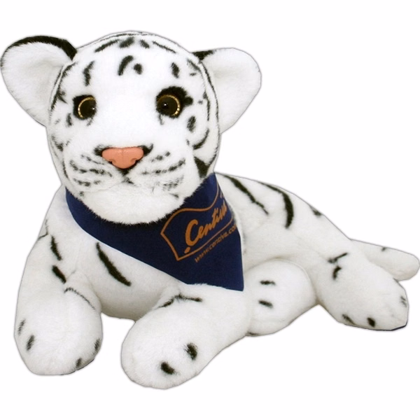 8" Jungle Animals Sitting White Tiger