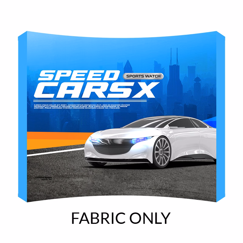 10'w x 7.5'h Xpress Curved Display Wall - Fabric Only 1 Side Imprint
