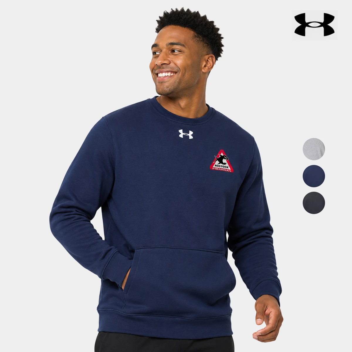 Under Armour Men's Hustle Fleece Crewneck Sweatshirt 1
