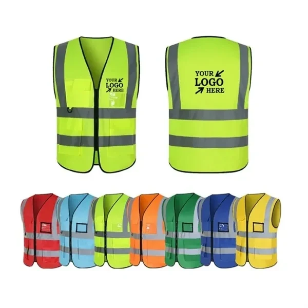 Custom Multi-Pocket Reflective Vest 27 inch — Professional Safety Workwear 1