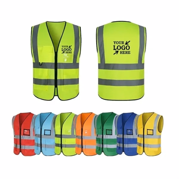 Custom Multi-Pocket Reflective Vest 27 inch — Professional Safety Workwear