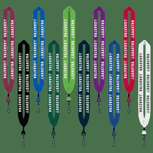 1" Cotton Lanyard with Metal Crimp & Metal Swivel Snap Hook 1