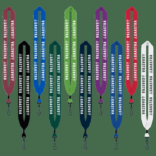 1" Cotton Lanyard with Metal Crimp & Metal Swivel Snap Hook