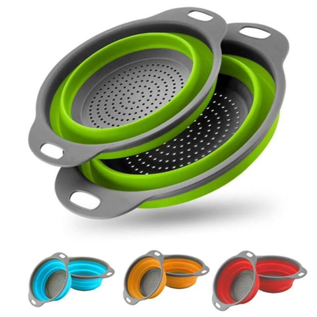 Large Round Collapsible Silicone Strainer 1