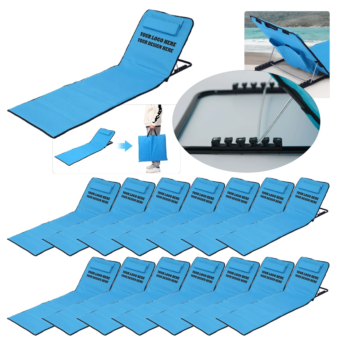 MOQ100 Five-Position Adjustable Beach Chair 1