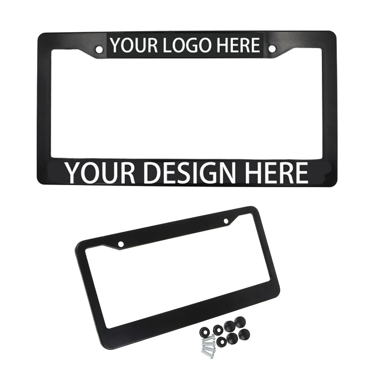 Black ABS Plastic License Plate Frame 1