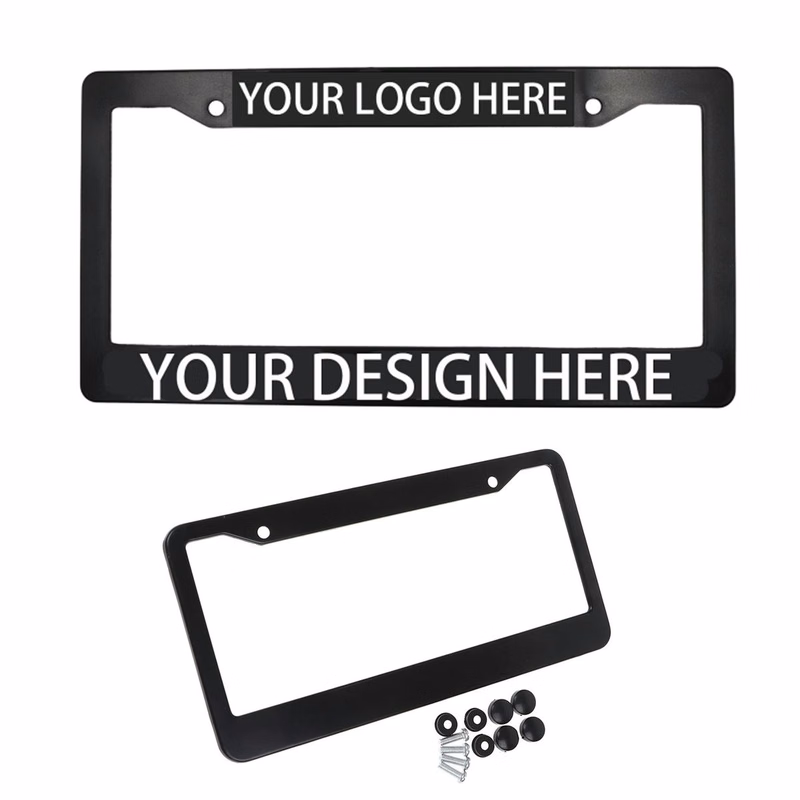 Black ABS Plastic License Plate Frame