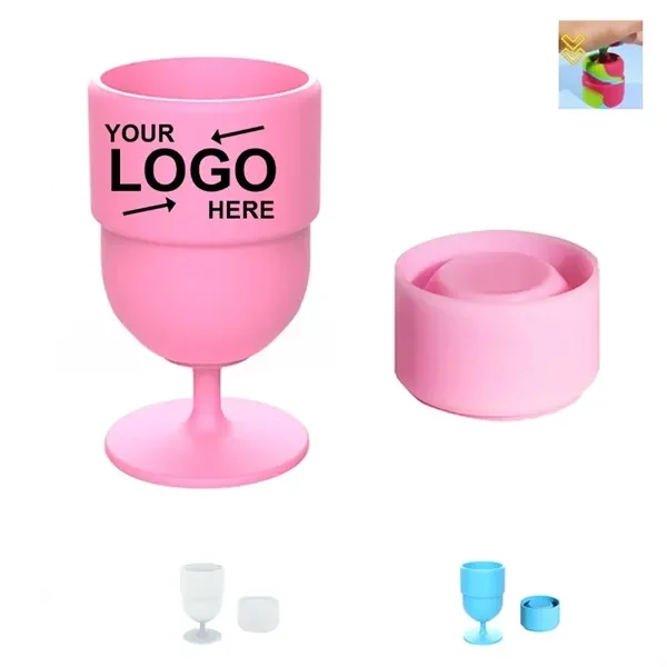 Custom 7 oz Silicone Collapsible Wine Glass — Portable Outdoor Drinkware 1