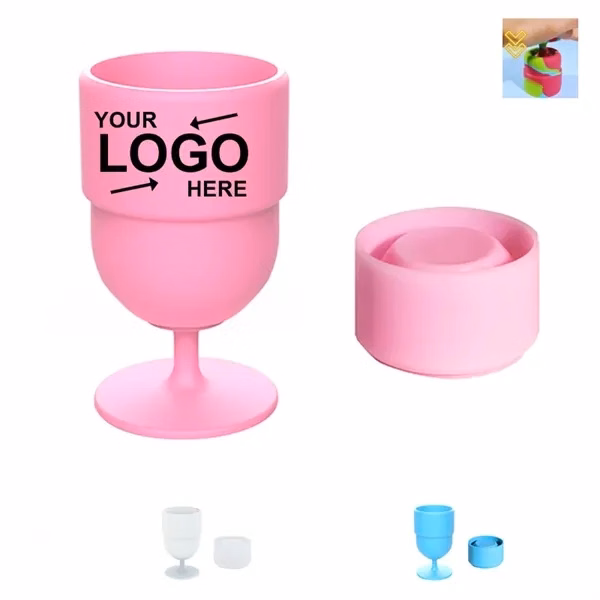 Custom 7 oz Silicone Collapsible Wine Glass — Portable Outdoor Drinkware