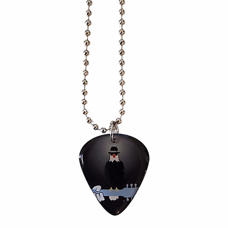 Novelty Pick with Single Sided Imprint with 30" Ball Chain