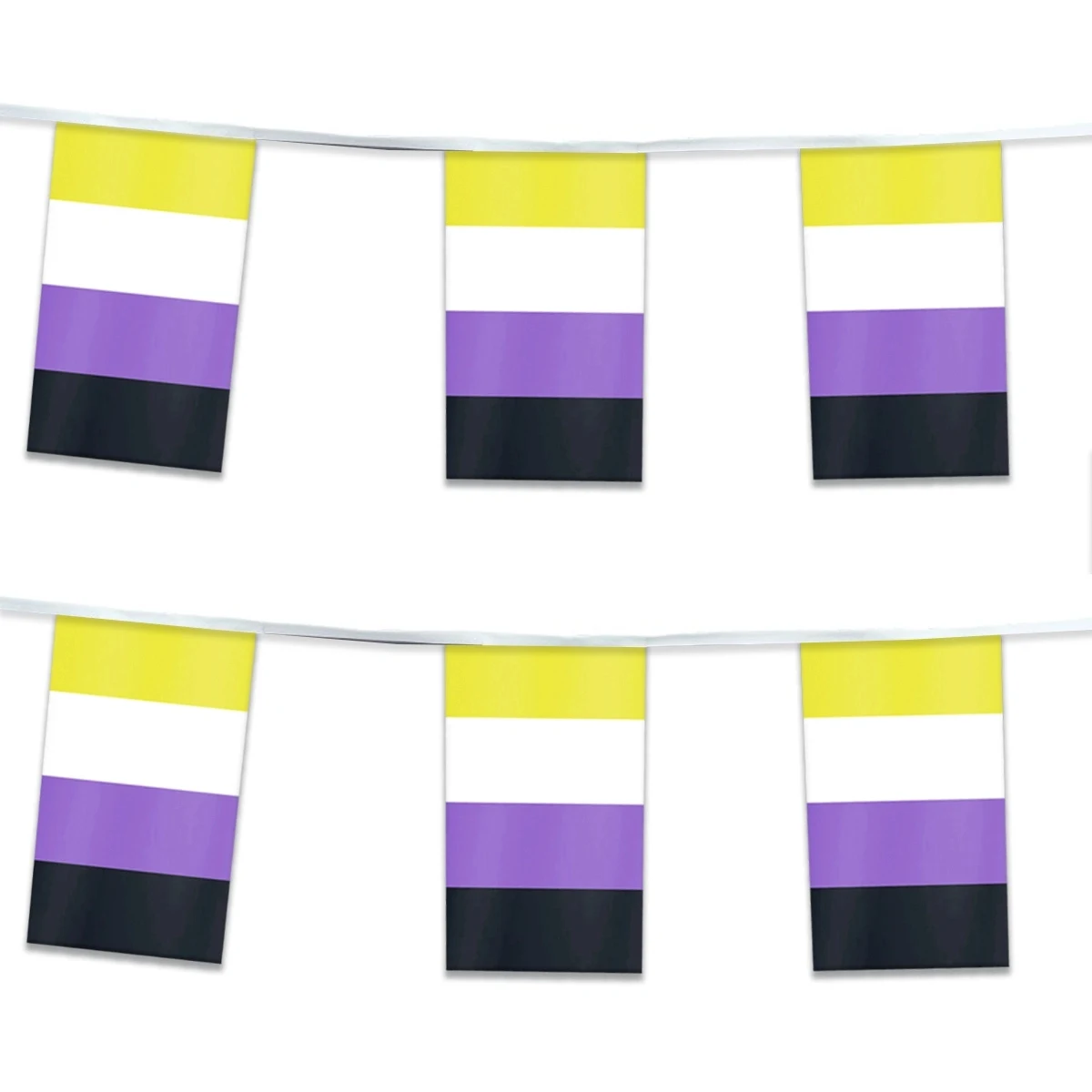 60' 1ply ePoly Non-Binary Pride Streamer 1