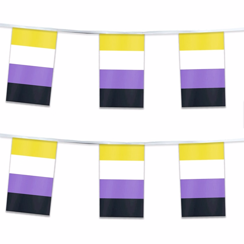 60' 1ply ePoly Non-Binary Pride Streamer