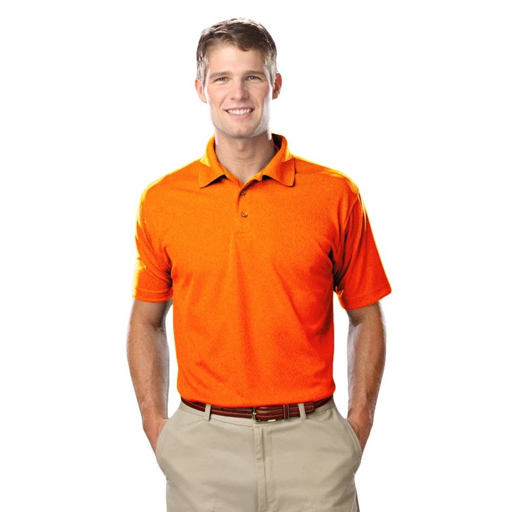 Men's Hi-Visibility Short-Sleeve Wicking Pique Polo 1
