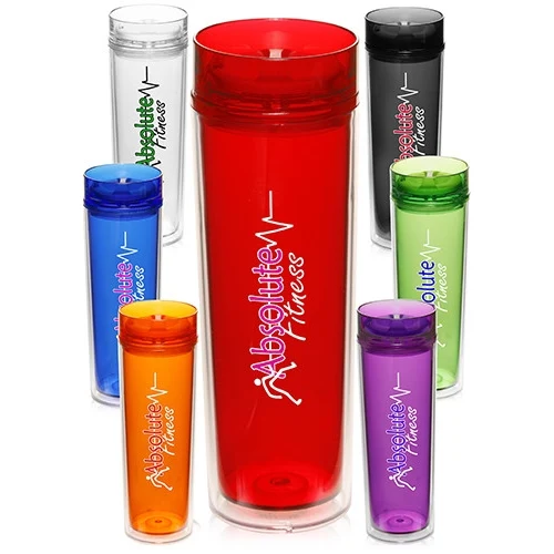 16 oz Slim Double Wall Plastic Tumbler 1