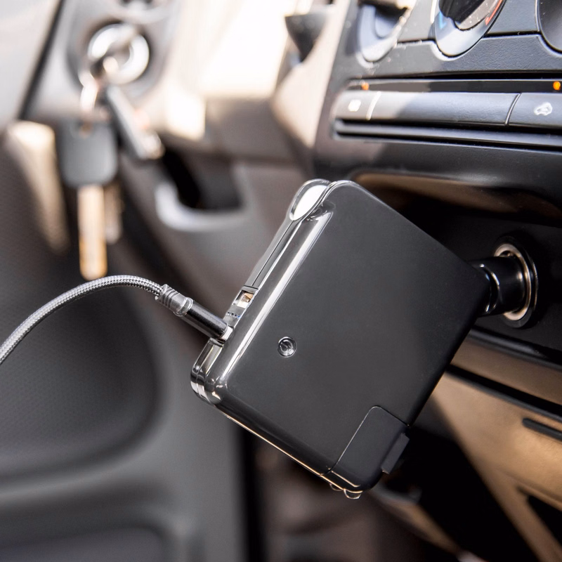3-in-1 Car & Wall Charger with 2600mAh Power Bank & Dual USB