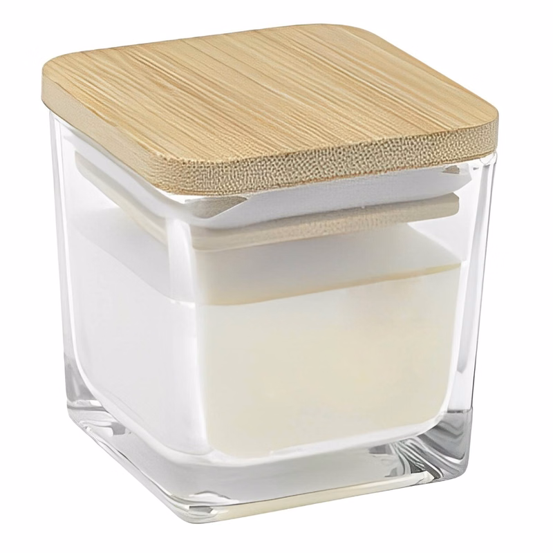Mini Bamboo Lid Square Soy Wax Scented Candle