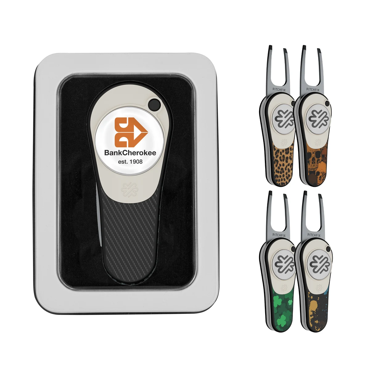 Pitchfix Ultima Golf Divot Tool in Window Tin 1
