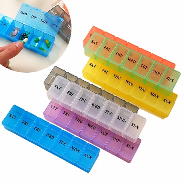 7-Day Pill Box Organizer with Weekly Medication Storage