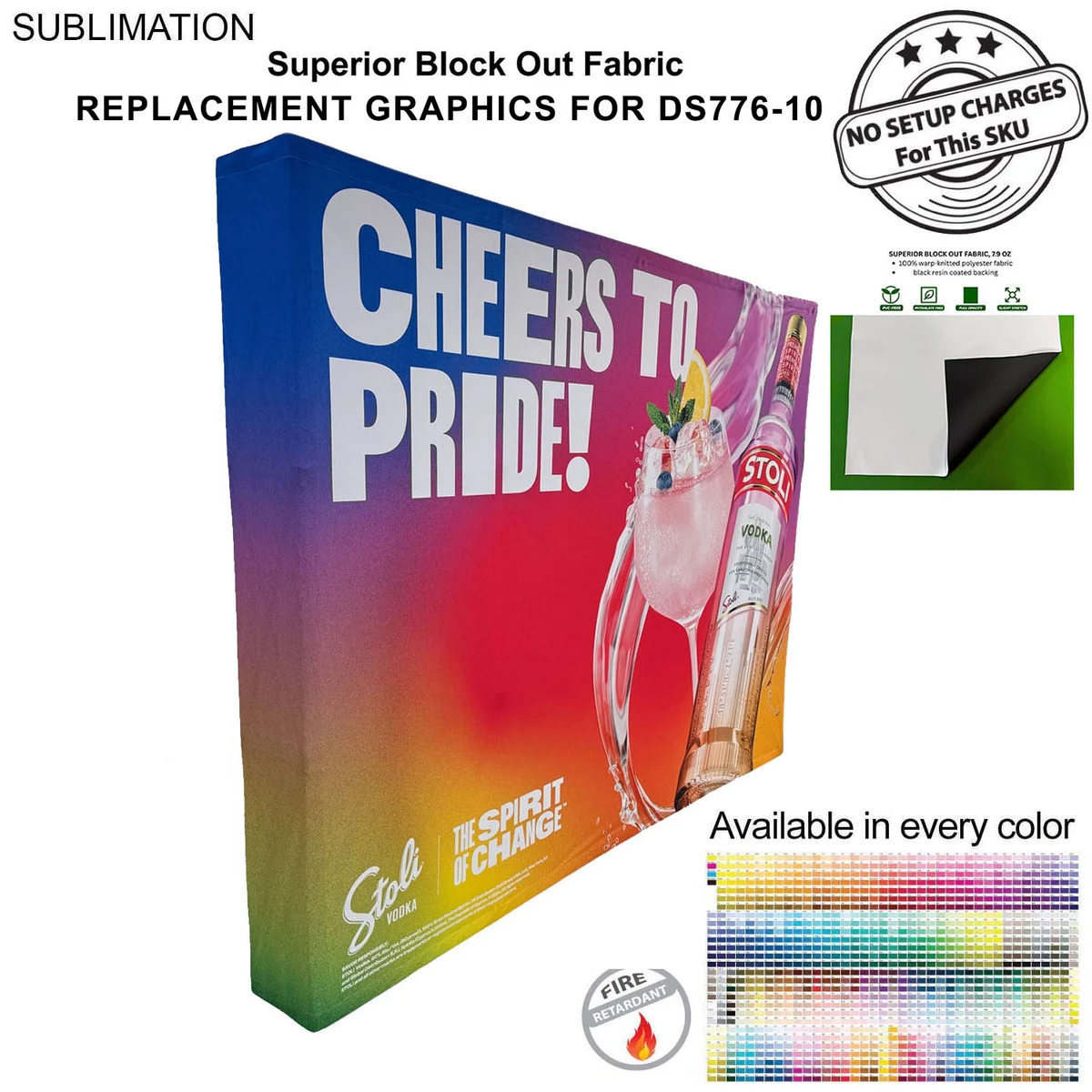 Replacement Graphics for 10' Straight Wall with Wrap End Caps, Superior Block Out Fabric 1