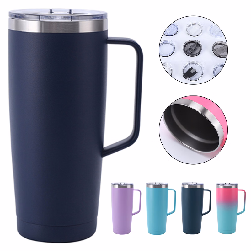 24oz Insulated Travel Coffee Mug with Handle