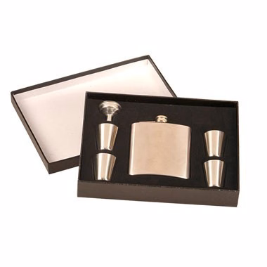 6oz Stainless Steel Flask Set - Stainless Steel