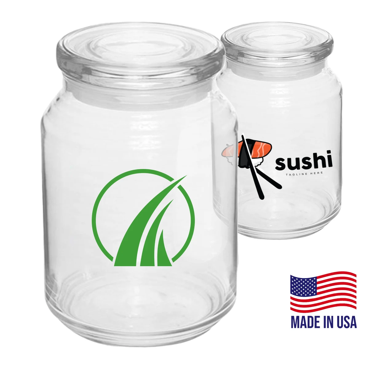 26 oz. ARC Custom printed Candy Flat Lid Jars 1