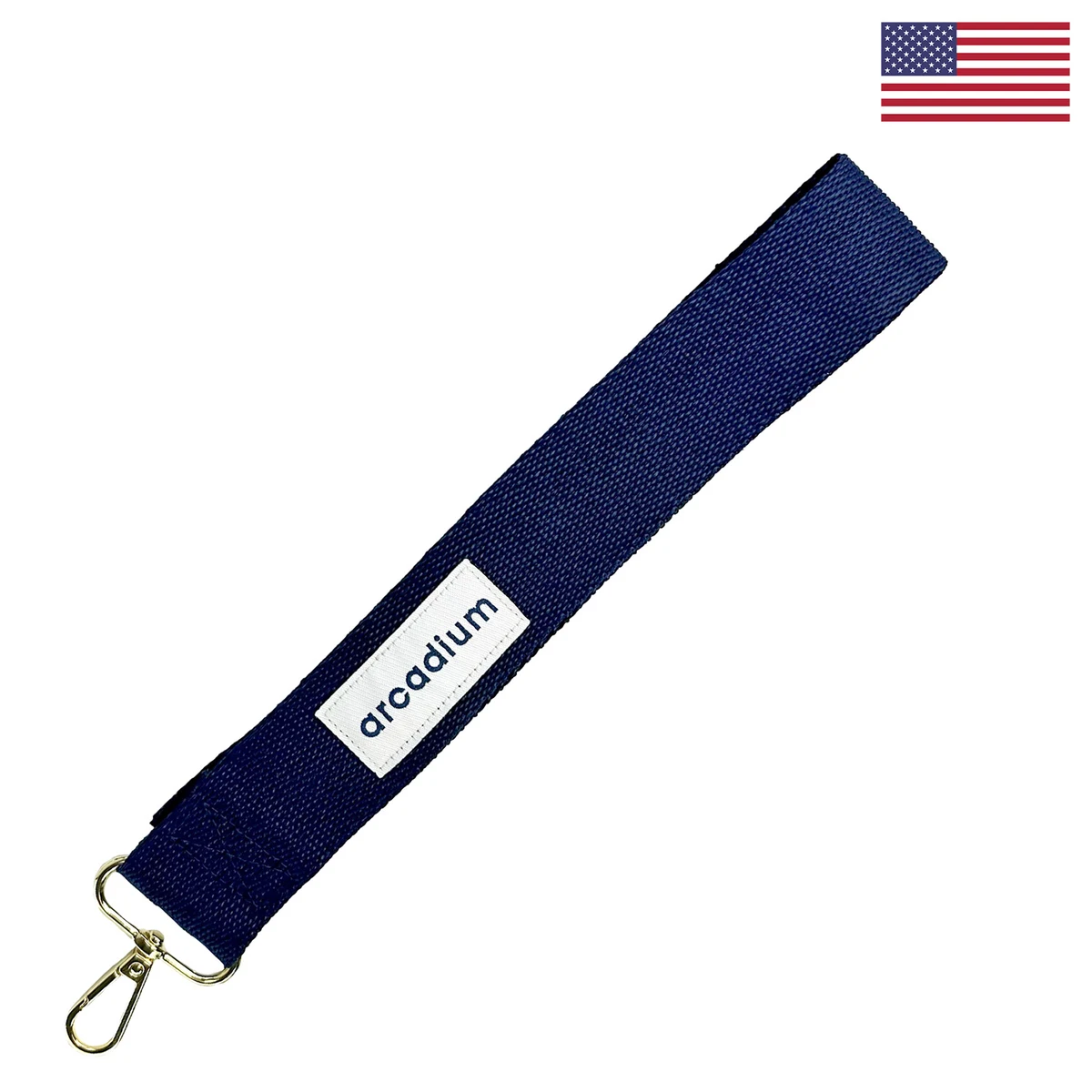 1 ½” x 10” Woven Key Strap w/ Sewn Woven Label & Gold-colored Snap Hook 1