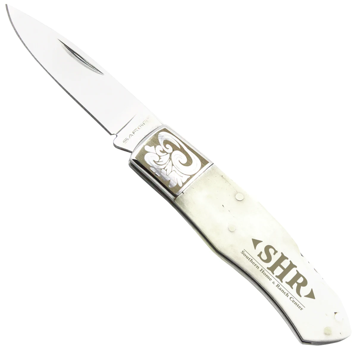 Bovine - Decorative White Bone Pocket Knife 1