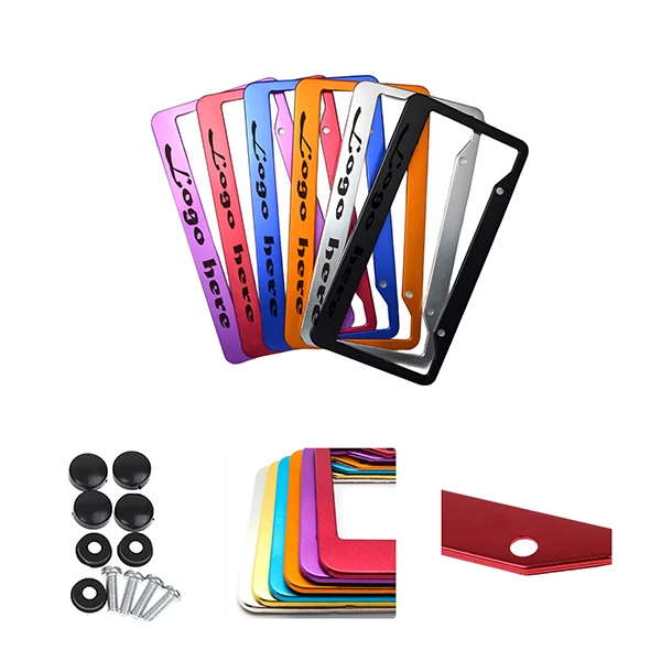 MOQ20 Durable Metal License Plate Frame With Custom Logo 1